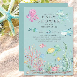 Cute Under the Sea Baby Shower Invitation