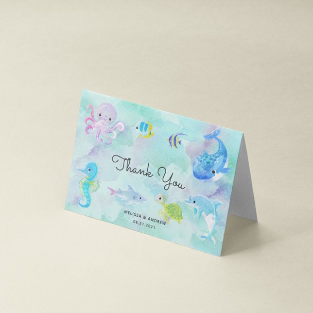 Cute Under the Sea Baby Shower Thank You Card (Creator Uploaded)