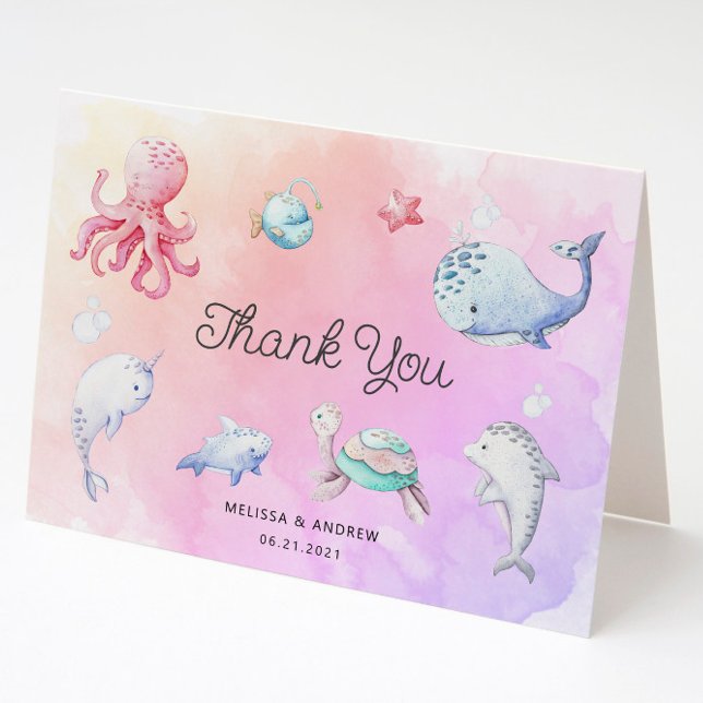 Cute Under the Sea Baby Shower Thank You Card (Creator Uploaded)