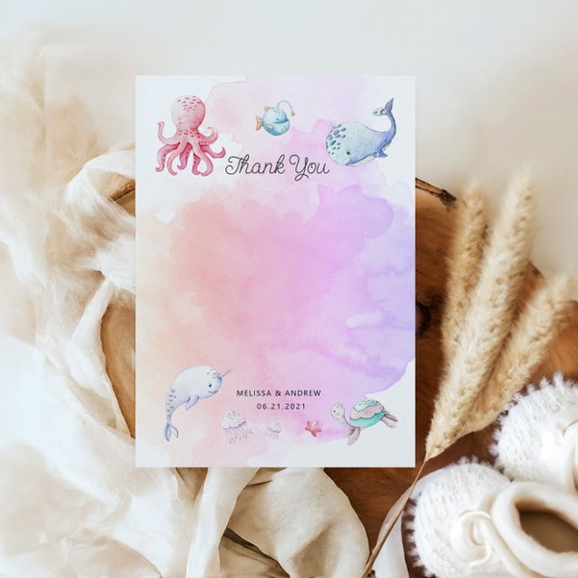 Cute Under the Sea Baby Shower Thank You Card (Creator Uploaded)