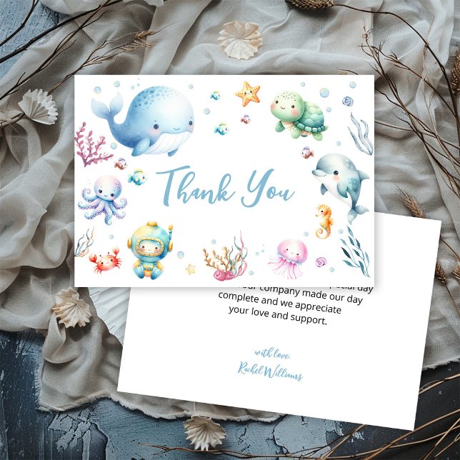 Cute Under the sea Baby Shower Thank You Card (Creator Uploaded)