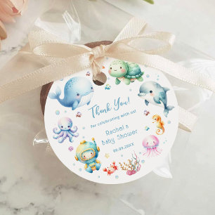 Cute Under the Sea Baby Shower Thank You Favour Tags