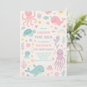 Cute Under The Sea Birthday Party Invitation