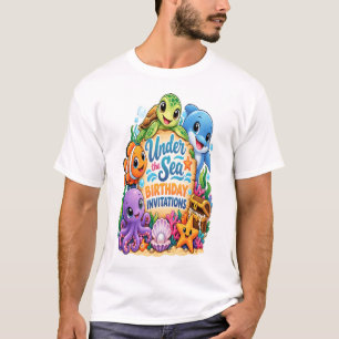 Cute Under the Sea Birthday Party Sticker with T-Shirt