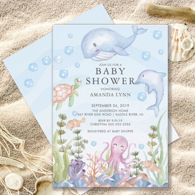 Cute Under the Sea Boy Baby Shower Invitation (Creator Uploaded)