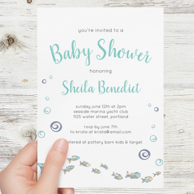 Cute Under The Sea Fish Baby Shower Invitation (Creator Uploaded)