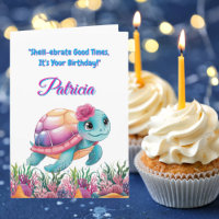 Cute Under The Sea Floral Sea Turtle Birthday 