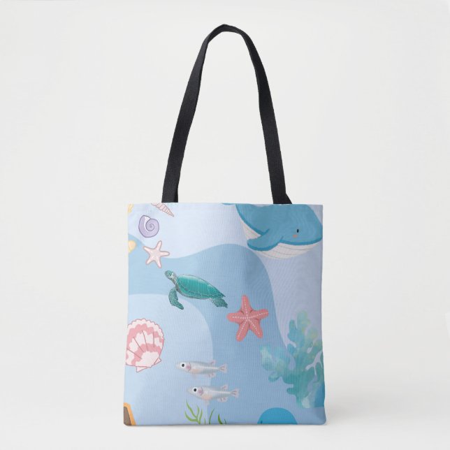 Cute Under the Sea Friends-underwater theme Tote Bag (Front)
