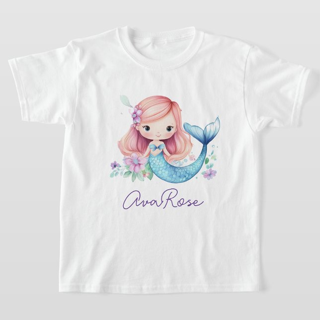 Cute Under The Sea Girl Mermaid Personalized T-Shirt (Creator Uploaded)