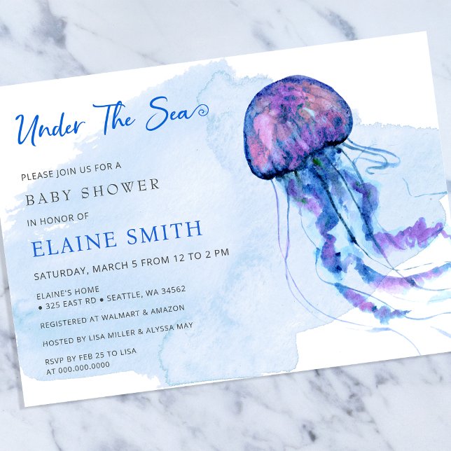 cute Under the sea jellyfish baby shower Invitation (Creator Uploaded)