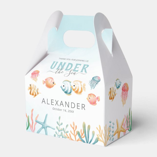 Cute Under the Sea Kids Birthday Favour Box (Front Side)