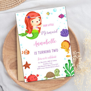 Cute Under the Sea Party Invite for Girls