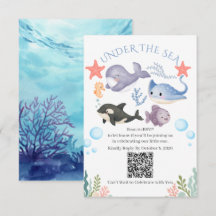 Cute Under The Sea Watercolor Baby Shower