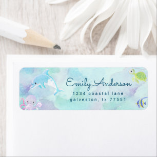 Cute Under the Sea Watercolor Return Address