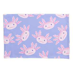 Cute Underwater Axolotl Cartoon Colour Pattern  Pillowcase