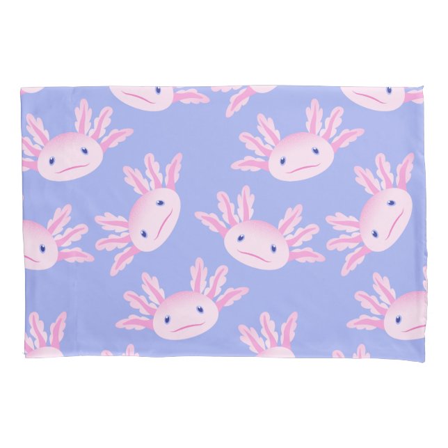 Cute Underwater Axolotl Cartoon Colour Pattern  Pillowcase (Front)