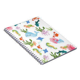 Cute Underwater Friends – Ocean Animals Pattern  Notebook