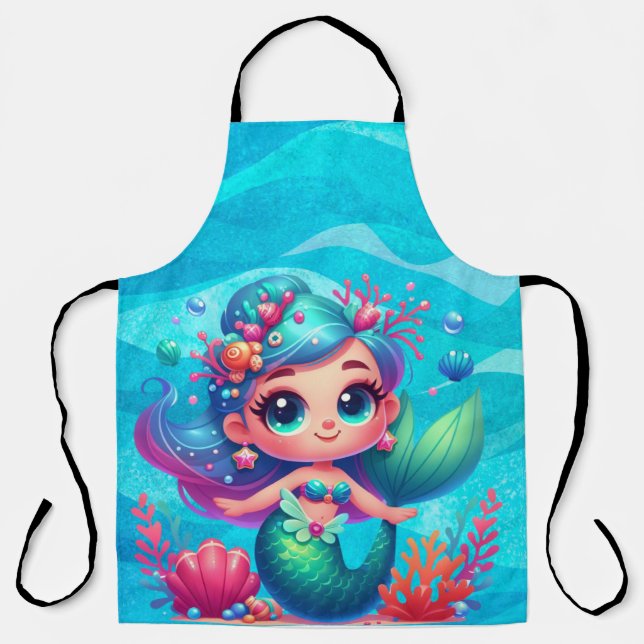 Cute underwater mermaid apron (Front)