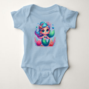 Cute underwater mermaid baby bodysuit