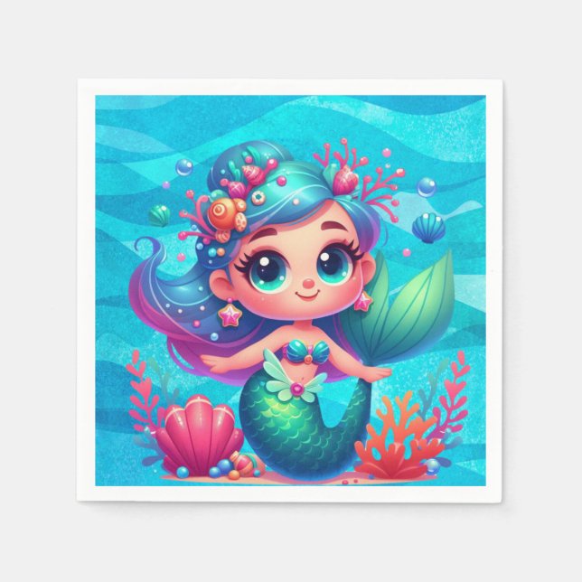 Cute underwater mermaid  napkin (Front)