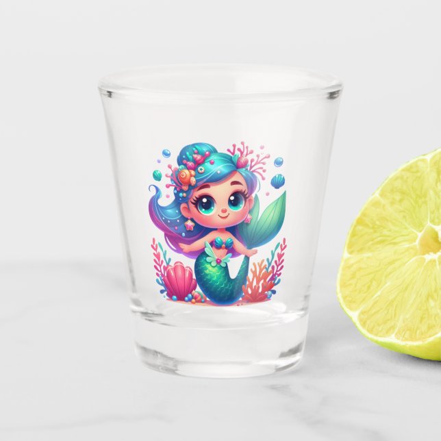 Cute underwater mermaid shot glass (Front)