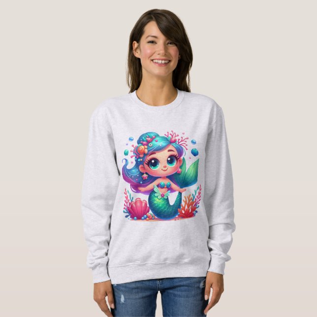 Cute underwater mermaid sweatshirt (Front Full)