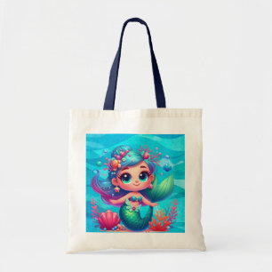 Cute underwater mermaid tote bag