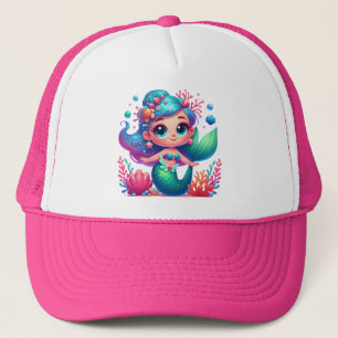 Cute underwater mermaid trucker hat