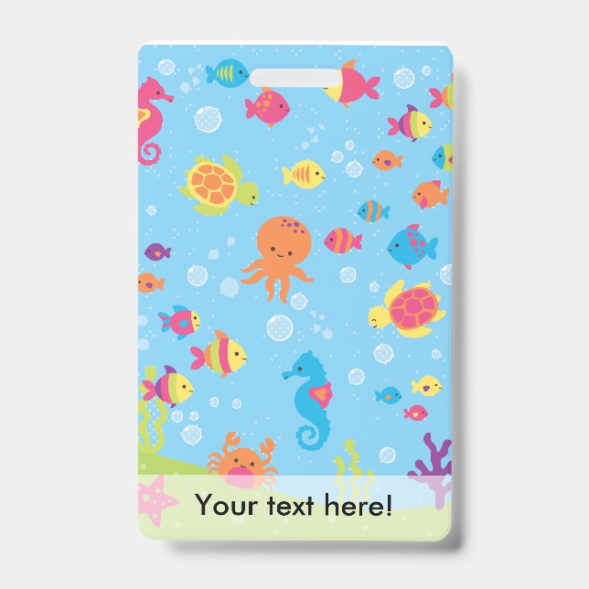 Cute Underwater Scene.ai ID Badge (Front)