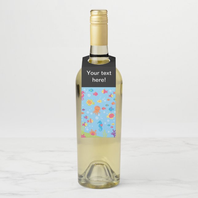 Cute Underwater Scene Bottle Tag (On Bottle)