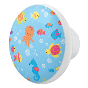 Cute Underwater Scene Ceramic Knob