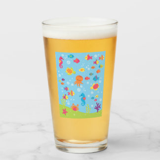 Cute Underwater Scene Glass