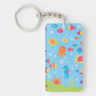 Cute Underwater Scene Key Ring