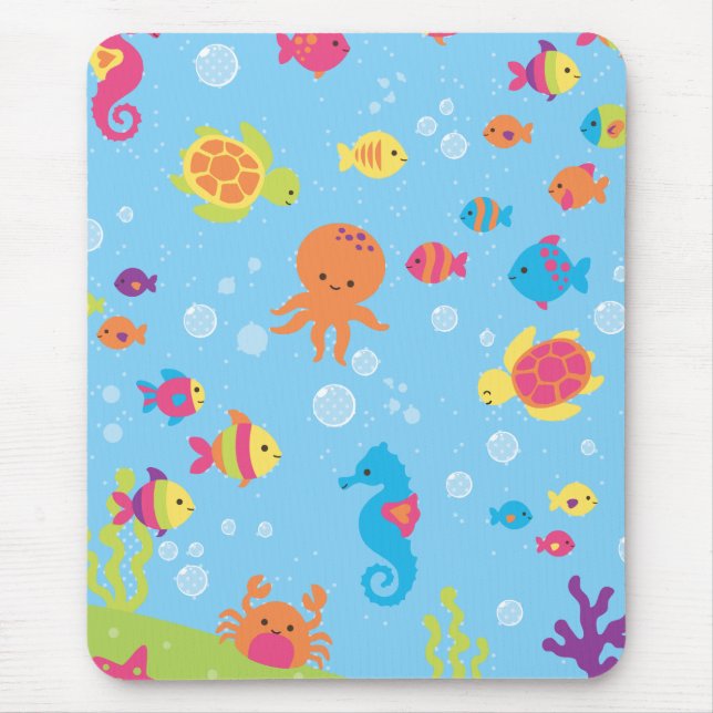 Cute Underwater Scene Mouse Pad (Front)