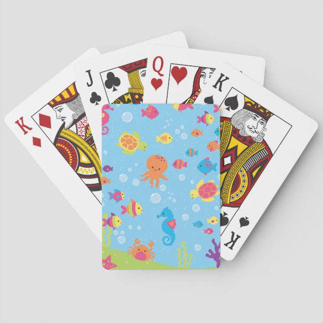 Cute Underwater Scene Playing Cards (Back)