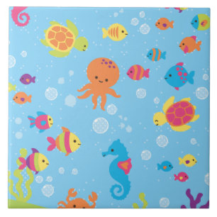 Cute Underwater Scene Tile