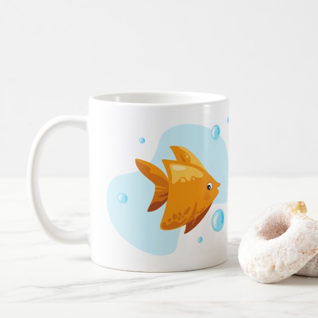Cute underwater world. Ocean life. Fish Coffee Mug (With Donut)