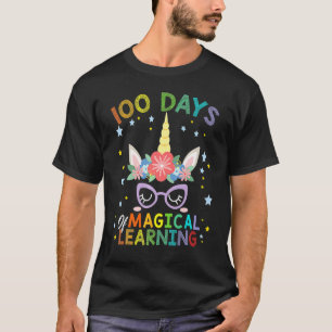 Cute Unicorn 100 Days Of Magical Learning 100th Da T-Shirt