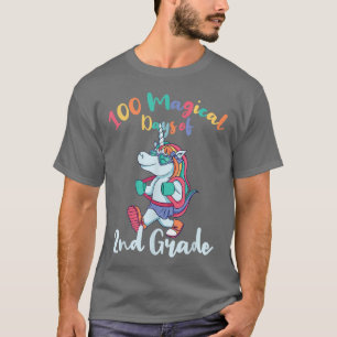 Cute Unicorn 100 Magical Days Of 2nd Grade Kids Te T-Shirt