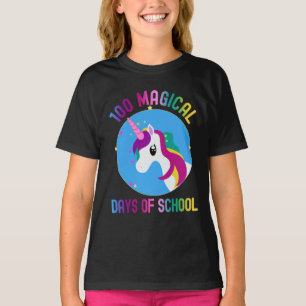 Cute Unicorn 100 Magical Days Of School  T-Shirt