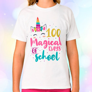 Cute Unicorn 100 Magical Days Of School T-Shirt