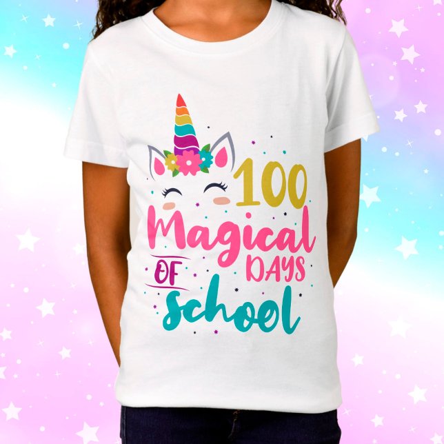 Cute Unicorn 100 Magical Days Of School T-Shirt (Creator Uploaded)