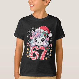Cute Unicorn 67 Christmas Meme Six Seven Christmas T-Shirt