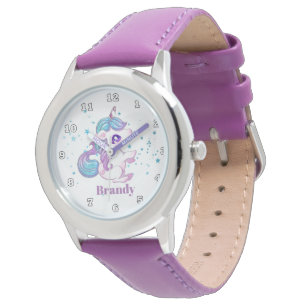 Cute unicorn add name girls watch