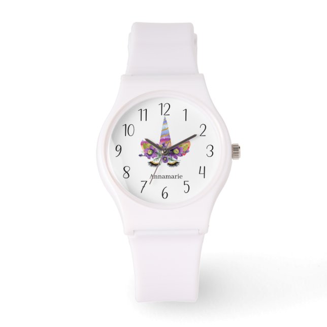 cute unicorn add name watch (Front)