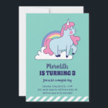 Cute Unicorn and Rainbow Kids Girls Birthday Invitation<br><div class="desc">Cute design for kids,  boys or girls who love unicorn,  rainbow and mythical creature. Perfect for magical theme birthday party. You can customise the wording to fit other occasions.</div>