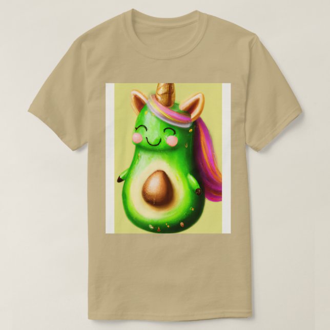 Cute Unicorn Avocado T-Shirt (Design Front)