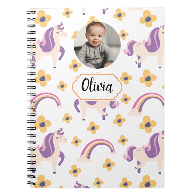 Cute Unicorn  Back to School Notebook (Front)