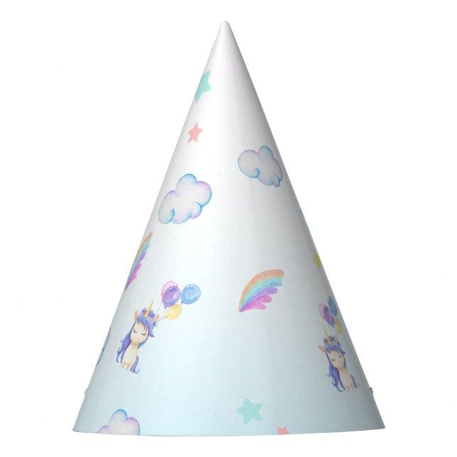 cute Unicorn balloon rainbow birthday party kids Hat (Front)