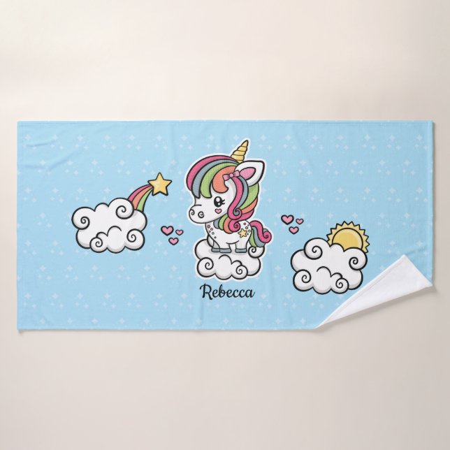 Cute Unicorn Bath Towel (Bath Towel)